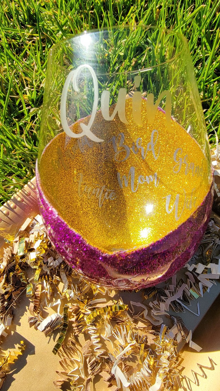 Stemless wine glass